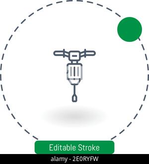 Presslufthammer Vektor-Symbol editierbare Kontur Kontur Symbole für Web und Mobil Stock Vektor