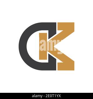 Kreatives abstraktes Buchstabenmuster. kc-Logo mit verknüpftem Buchstaben. Stock Vektor
