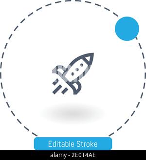 Autostart-Vektorsymbol editierbare Konturumrisssymbole für Web und Mobil Stock Vektor
