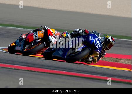 Spaniens MotoGP-Fahrer Jorge Lorenzo von Yamaha beim MotoGP Spanien Grand Prix in Aragon, Spanien am 30,2012. September. Foto von Malkon/ABACAPRESS.COM Stockfoto