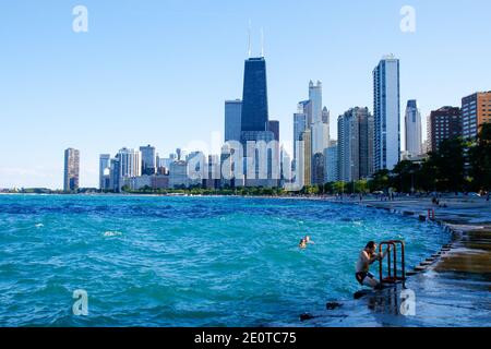 Chicago Seeufer in der Nähe von North Avenue Beach. Stockfoto