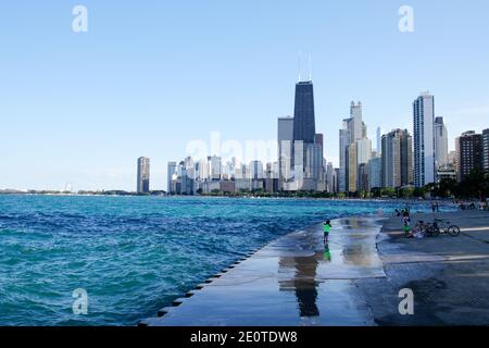 Chicago Seeufer in der Nähe von North Avenue Beach. Stockfoto