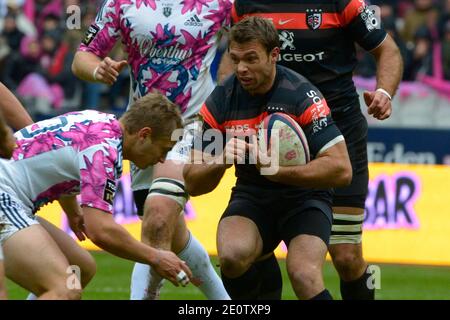 Vincent Clerc von Toulouse während des französischen Top 14 Rugby-Spiels, Stade Francais gegen Stade Toulousain im Stade de France in Saint-Denis Vorort von Paris, Frankreich am 27. Oktober 2012. Stade Francais gewann 28-24. Foto von Henri Szwarc/ABACAPRESS.COM Stockfoto