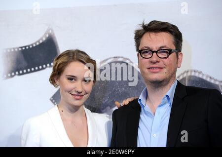 Die Schauspielerin Deborah Francois und der Regisseur Regis Roinsard besuchen den französischen Film 'Populaire' Photocall während des 7. Rom Film Festivals am 11. November 2012 in Rom, Italien. Foto von Eric Vandeville/ABACAPRESS.COM Stockfoto