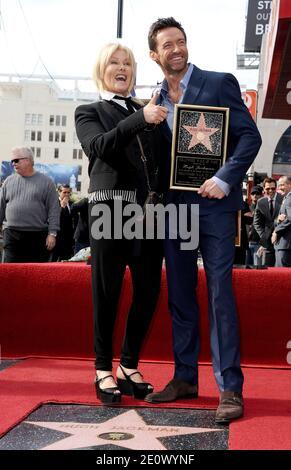 Hugh Jackmans Frau Deborra-Lee Furness nimmt an der Enthüllungszeremonie von Hugh Jackman Teil, die ihn am 13. Dezember 2012 auf dem Hollywood Walk of Fame in Los Angeles, CA, USA, mit dem 2,4 87. Stern ehrt. Foto von Lionel Hahn/ABACAPRESS.COM Stockfoto