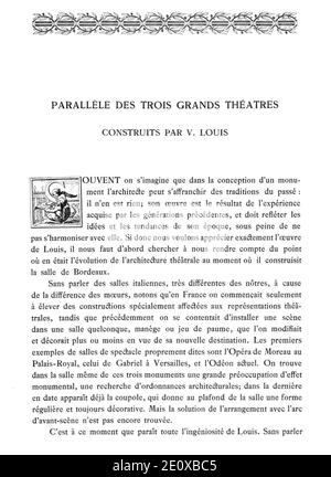 Les Salles de spectacle construites par Victor Louis 1903 p59. Stockfoto