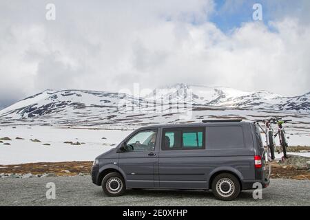 Impressionen Von Der 110 Km Langen Sognefjellsveien Straße, Stockfoto