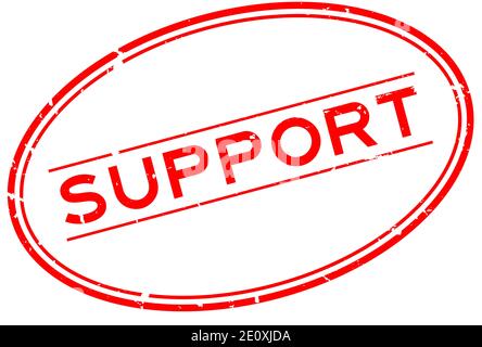 Grunge rot Support Wort oval Gummi Siegel Stempel auf weiß Hintergrund Stock Vektor