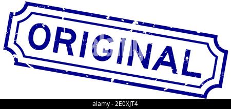Grunge blau original Wort Gummi Business Siegel Stempel auf weiß Hintergrund Stock Vektor
