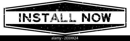 Grunge schwarz jetzt Word Hexagon Gummidichtung Stempel aufsetzen Weißer Hintergrund Stock Vektor