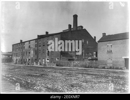 Libby Prison, Richmond, VA.- Außenansicht von Südosten Stockfoto