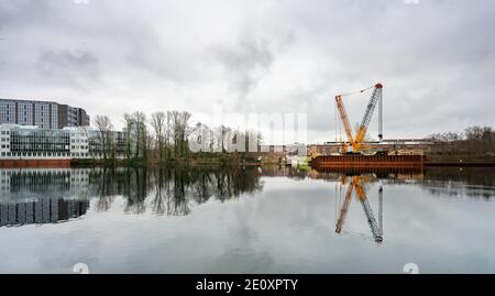 Am Borsig Hafen In Berlin Tegel Stockfoto