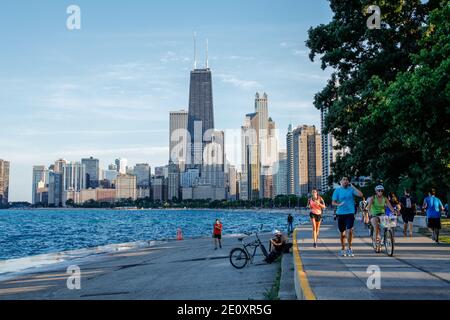 Chicago Seeufer in der Nähe von North Avenue Beach. Stockfoto