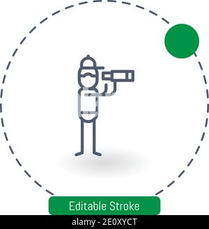 Vigilance Vector Icon editierbare Konturumrisssymbole für Web und Mobil Stock Vektor