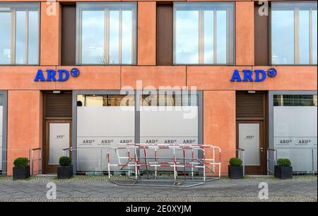 Eingang zum ARD-Hauptstadtbüro, Berlin, Deutschland Stockfoto