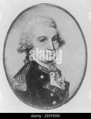 Oberstleutnant Oliver Delancey, 1749-1822 Mitglied des britischen Commander-in-chief, Büste Portrait, oval, nach rechts Stockfoto