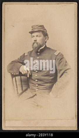 Leutnant David F. Hicks of Co. B, 13th Massachusetts Infantry Regiment and 79th U.S. Colored Trupps Infantry Regiment in Uniform - S. Moses & Son, No. 46 Camp Street, Ecke Gravier, Stockfoto