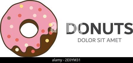 Donuts Illustration Logo Vektor Vorlage Stock Vektor