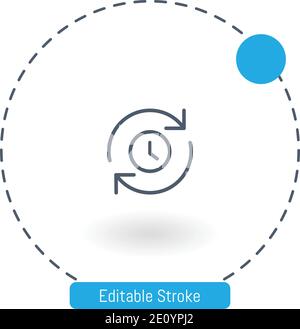 Warteschlangen-Vektor-Symbol editierbare Konturumrisssymbole für Web und Mobil Stock Vektor