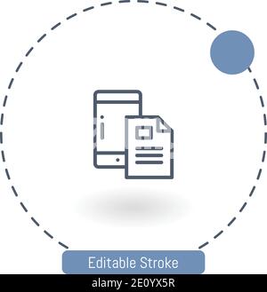 Vektorsymbol für Datenübertragung editierbare Konturumrisssymbole für das Web Und mobil Stock Vektor