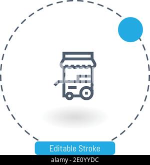 Vektorsymbol für Lebensmittelkarren bearbeitbare Konturumrisssymbole für das Web Und mobil Stock Vektor