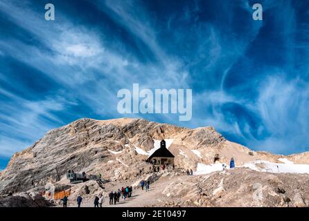 Kapelle Maria Heimsuchung, Zugspitzplatt, Zugspitze, Garmisch-Partenkirchen, Werdenfelser Land, Oberbayern, Bayern, Deutschland, Europa Stockfoto