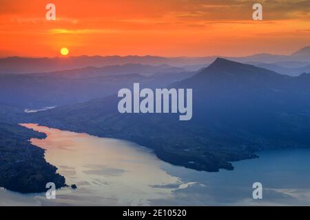 Vierwaldstättersee mit Rigi im Hintergrund, Schweiz, Europa Stockfoto