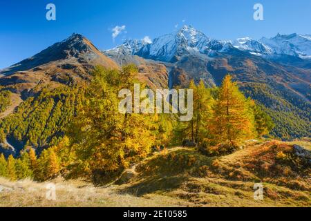 Grande Dent de Veisivi, Dent de Perroc, Aiguille de la TSA, Wallis, Schweiz, Europa Stockfoto