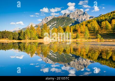 Lai Nair mit Piz Lischana, 3105m und Piz San Jon Dadora, 3048m, Graubünden, Schweiz, Europa Stockfoto