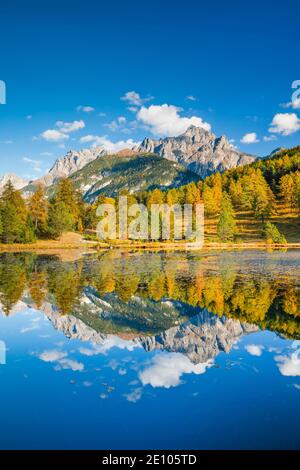 Lai Nair mit Piz Lischana, 3105m und Piz San Jon Dadora, 3048m, Graubünden, Schweiz, Europa Stockfoto