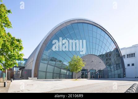 Stadthalle Bielefeld, multifunktionale Kongress-, Kultur- und Eventhalle, Bielefeld, Ostwestfalen, Nordrhein-Westfalen, Deutschland, Europa Stockfoto