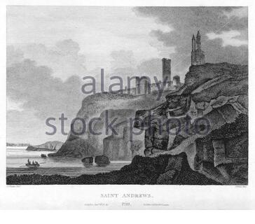 St. Andrews, Schottland, Jahrgangsstich von 1804 Stockfoto