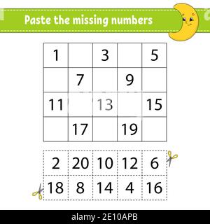 Addition und Subtraktion. Aufgabe für Kinder. Arbeitsblatt zur Entwicklung von Schulungen. Aktivitätsseite. Spiel für Kinder. Witziger Charakter. Isolierte Vektorgrafik Stock Vektor