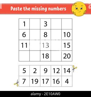 Addition und Subtraktion. Aufgabe für Kinder. Arbeitsblatt zur Entwicklung von Schulungen. Aktivitätsseite. Spiel für Kinder. Witziger Charakter. Isolierte Vektorgrafik Stock Vektor