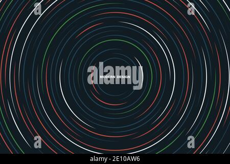 Abstrakter Technologie Linienkreis der geometrischen überlappenden Deckvorlage. Das bunte Design der Mitte kopieren Raum des Text-Design-Hintergrund. Illustration Stock Vektor