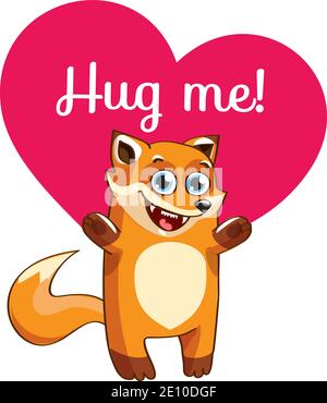 Cartoon Fuchs bereit für eine Umarmung Stock Vektor