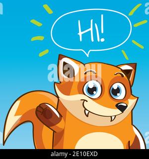Vektor-Illustration von Cartoon Fuchs. Hi Stock Vektor