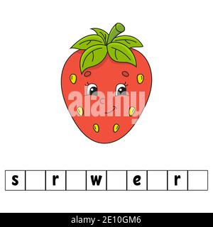 Worte Puzzle. Bildung Entwicklung Arbeitsblatt. Lernspiel für Kinder. Aktivität Seite. Puzzle für Kinder. Rätsel für Vorschulkinder. Einfache flache isolierte v Stock Vektor