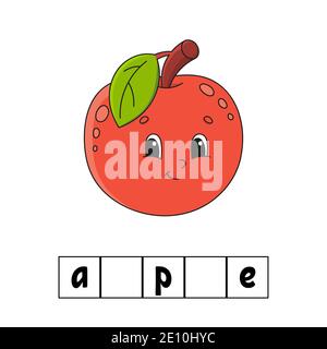 Worte Puzzle. Bildung Entwicklung Arbeitsblatt. Lernspiel für Kinder. Aktivität Seite. Puzzle für Kinder. Rätsel für Vorschulkinder. Einfache flache isolierte v Stock Vektor