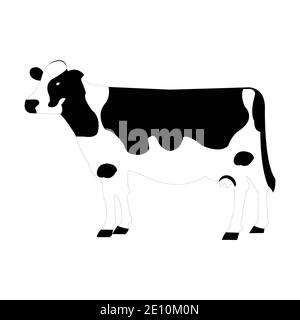 Zurück Kuh Vektor Illustration isoliert auf Weiß Stock Vektor