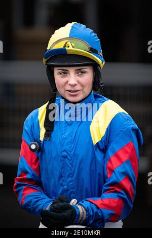 Bryony Frost - führende weibliche National Hunt Jockey Stockfoto