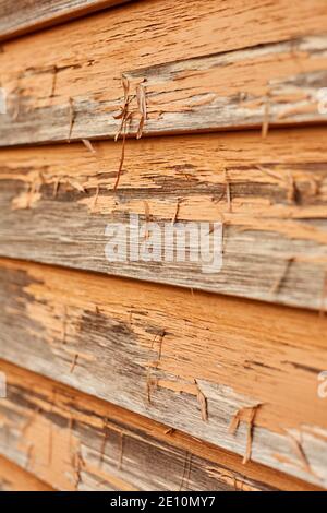 Peeling Paint on Siding, Seitenansicht 4 Stockfoto