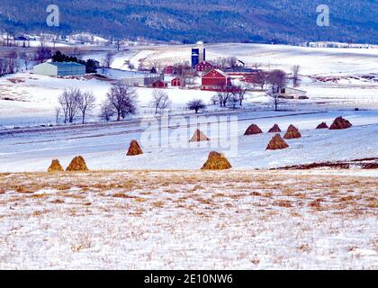 Kishacoquillas Valley, bekannt als Kish Valley und Big Valley, in Zentral-Pennsylvania hat die drittälteste Amish Siedlung noch in existieren Stockfoto