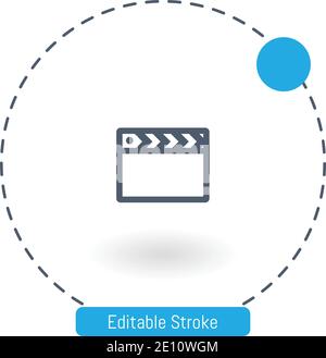 Vektorsymbol für die Videosuche editierbare Symbole für Konturumrisse für das Web Und mobil Stock Vektor