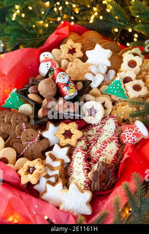 Auswahl An Weihnachtsplätzchen Stockfoto