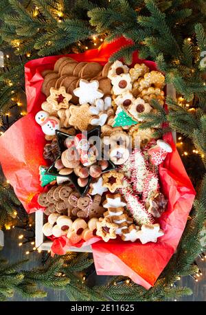 Auswahl An Weihnachtsplätzchen Stockfoto