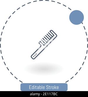 Comb-Vektor-Symbol editierbare Konturumrisssymbole für Web und Mobil Stock Vektor