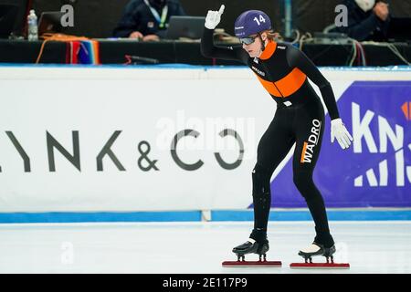 HEERENVEEN, NIEDERLANDE - 3. JANUAR: Jens van t Wout während der Niederländischen Nationalmeisterschaften Allround Shorttrack bei Thialf Icerink am 3. Januar 2 Stockfoto