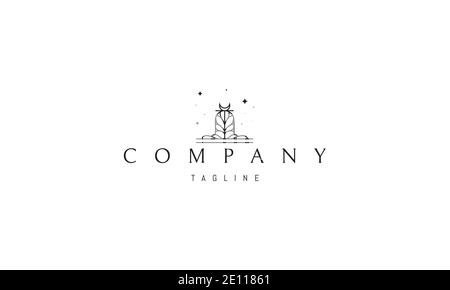 Vektor-Logo, auf dem ein abstraktes Bild der Tore des Himmels vor dem Hintergrund des Sternenhimmels. Stock Vektor