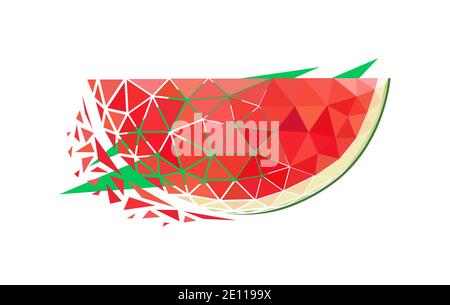 Vektor Wassermelone in Low-Poly-Stil Stock Vektor